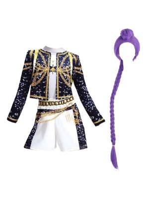 Simil Korean Pop Coreano Performance Hunter Vestito Completo Rumi Nero  DEMON071